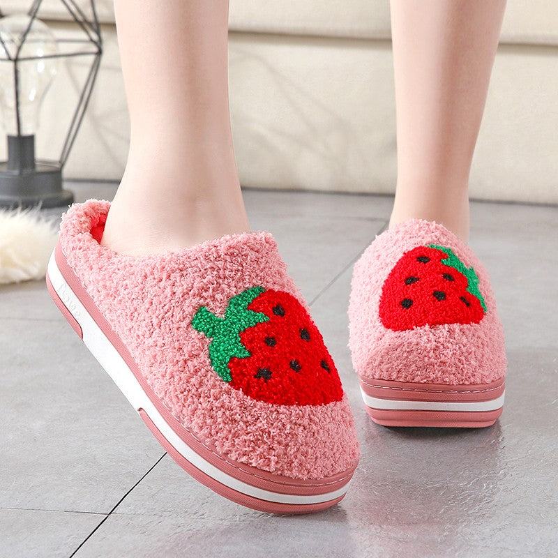 Thick Bottom Indoor Home Cute Plush Lady Slippers