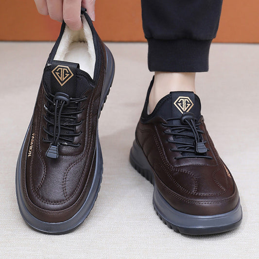 Mens Fleece-Lined Warm Soft-Soled Casual Sneakers
