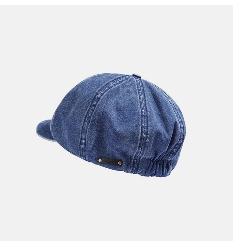 Denim Big Head Circumference Sun Protection Painter All-match Retro Octagonal Hat
