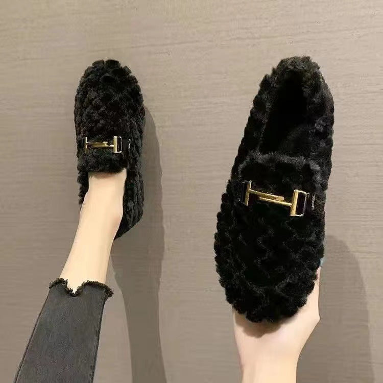 Fleece Warm Thick Soled Cotton Shoes Woolly Shoes Casual Shoes