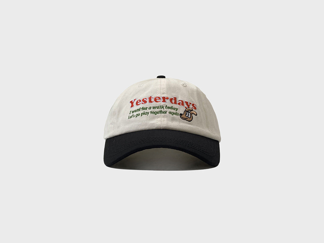 Cute Puppy Embroidered Baseball Cap For Women