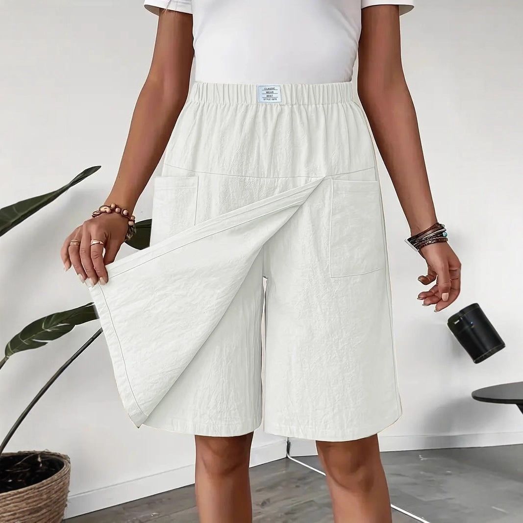 European And American Women's Clothing Pocket Casual Short Pantskirt