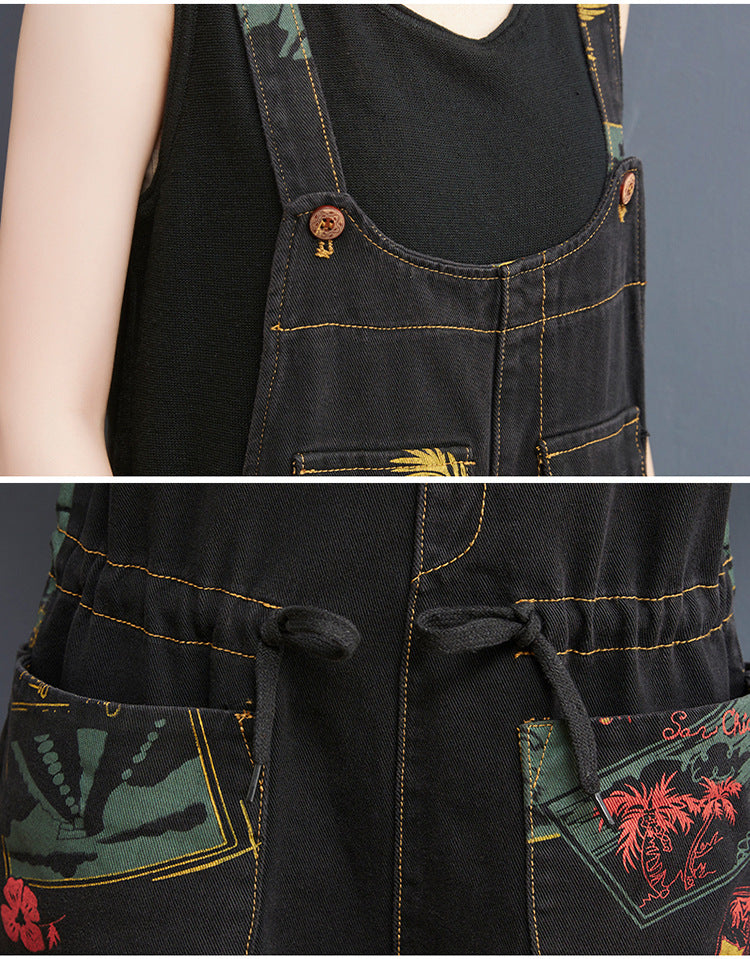 Damemode Plus Size Aldersreducerende Print Selestykker-jeans