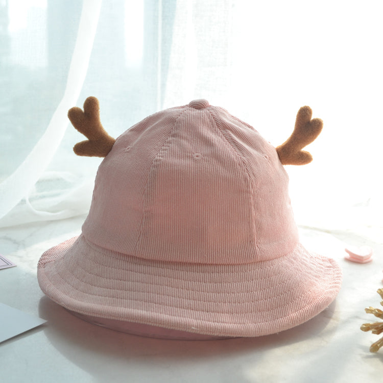 Ears Cute Sweet Soft Girl Corduroy Basin Hat