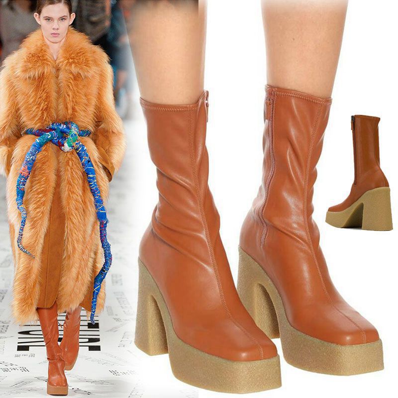 British Style Thin Knight Boots High-heeled Plus Size Long Boots