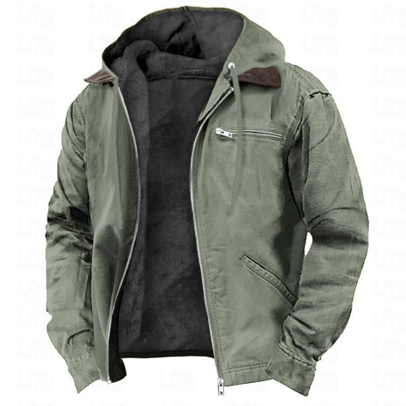 Men's Fleece Lined Zip Pocket Jacket