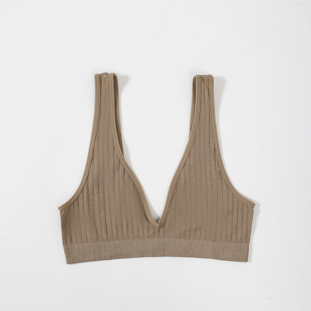French Deep V Large Size Bra Bottoming Vest