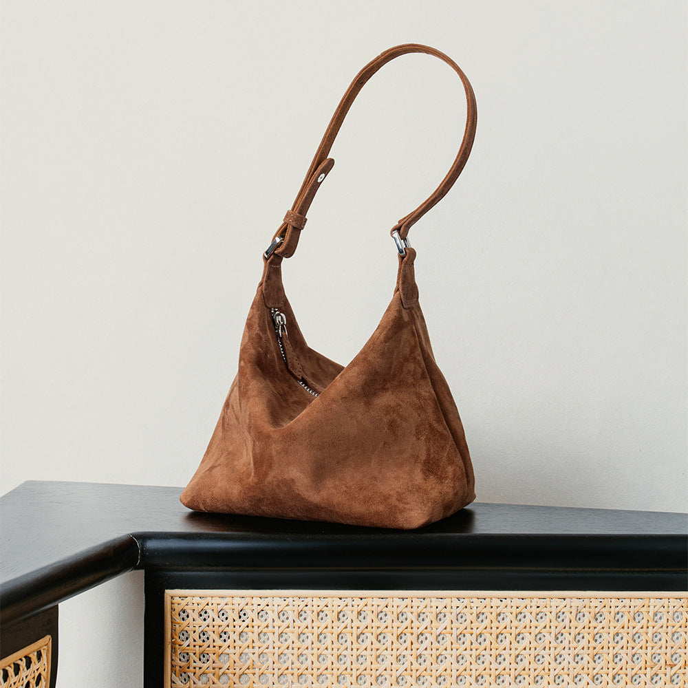 Large Capacity Light Luxury High-grade Goat Skin Suede Tote Bag