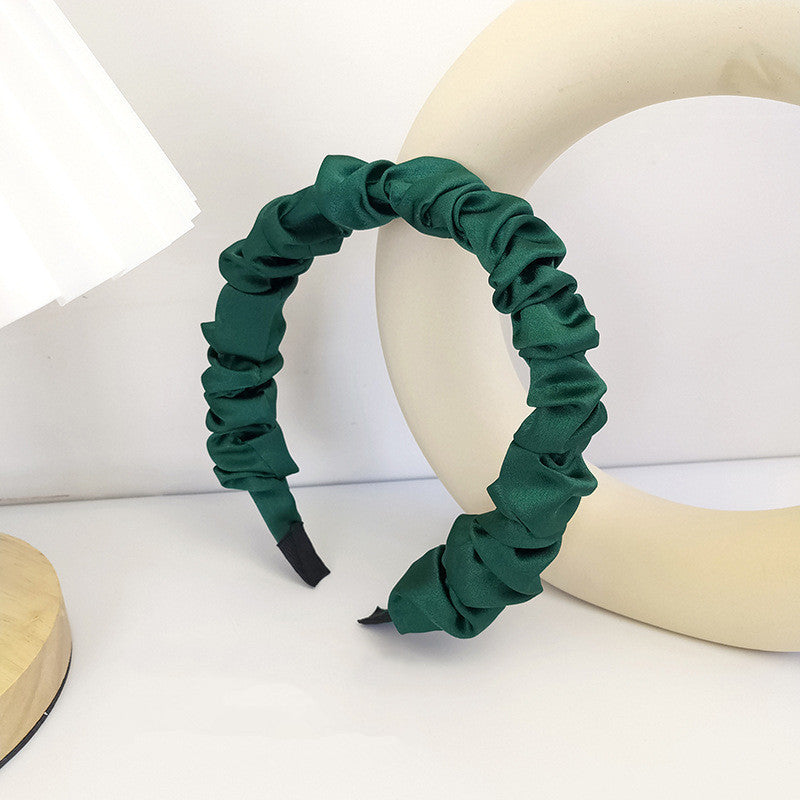 French Retro Fabric Pleated Headband Girls All-match