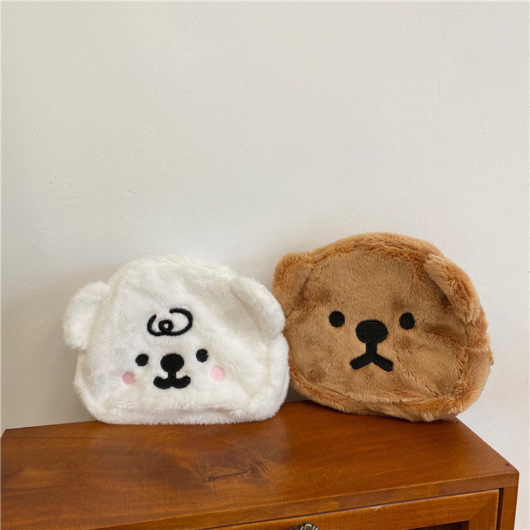 Warm Cute Plush Bear Mini Doll Coin Purse Storage Bag
