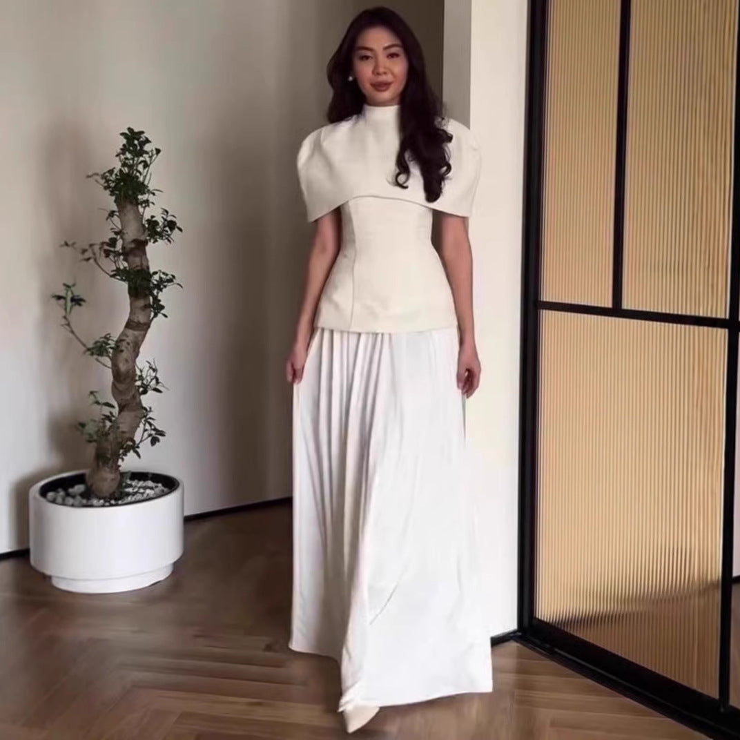 Womens Stylish Shawl-waisted Figure-flattering Long Dress