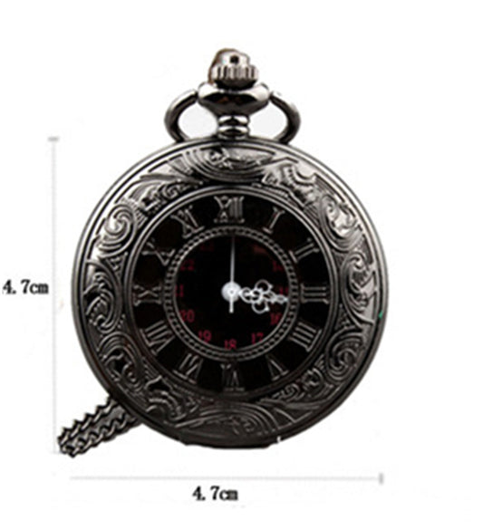 Men's And Women's Fashion Retro Hollow Clamshell Pocket Watch Necklace