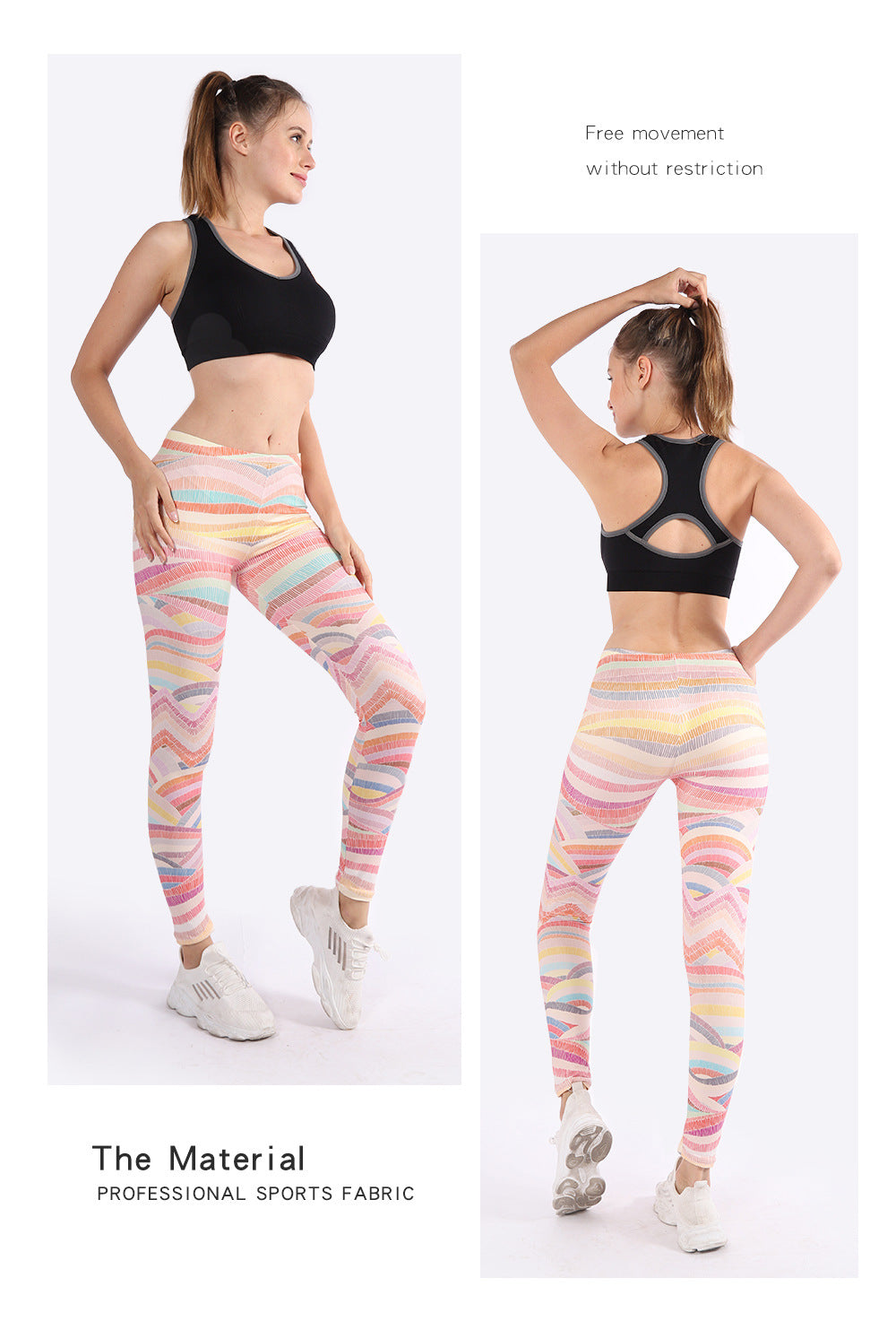Nylon Stretch Outdoor Tights Digital Print Yogabukser Dame Sportsleggings