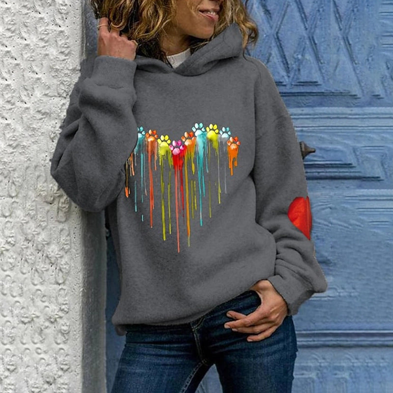 New Animal Print Hooded Women's Sweater