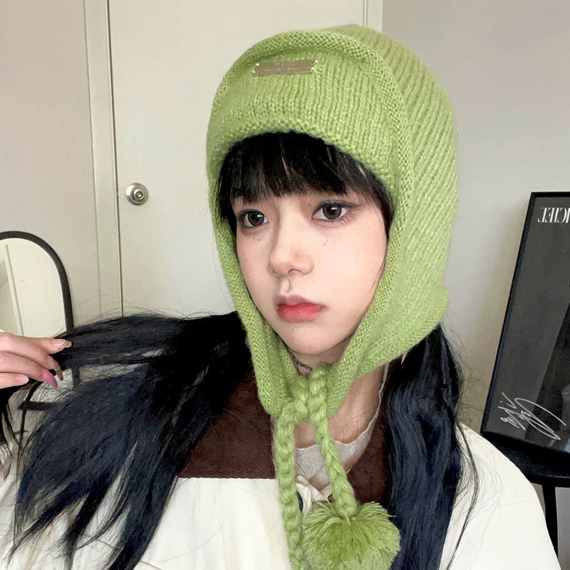 Autumn And Winter Ear Protection Wool Hat Women's Knitting