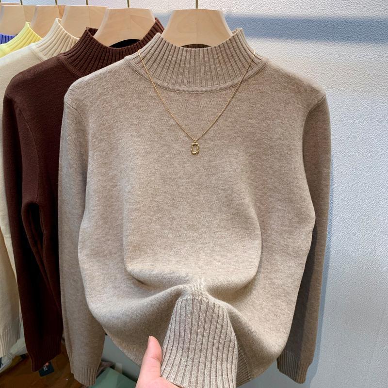 Autumn And Winter Gas Half Turtleneck Outerwear Top