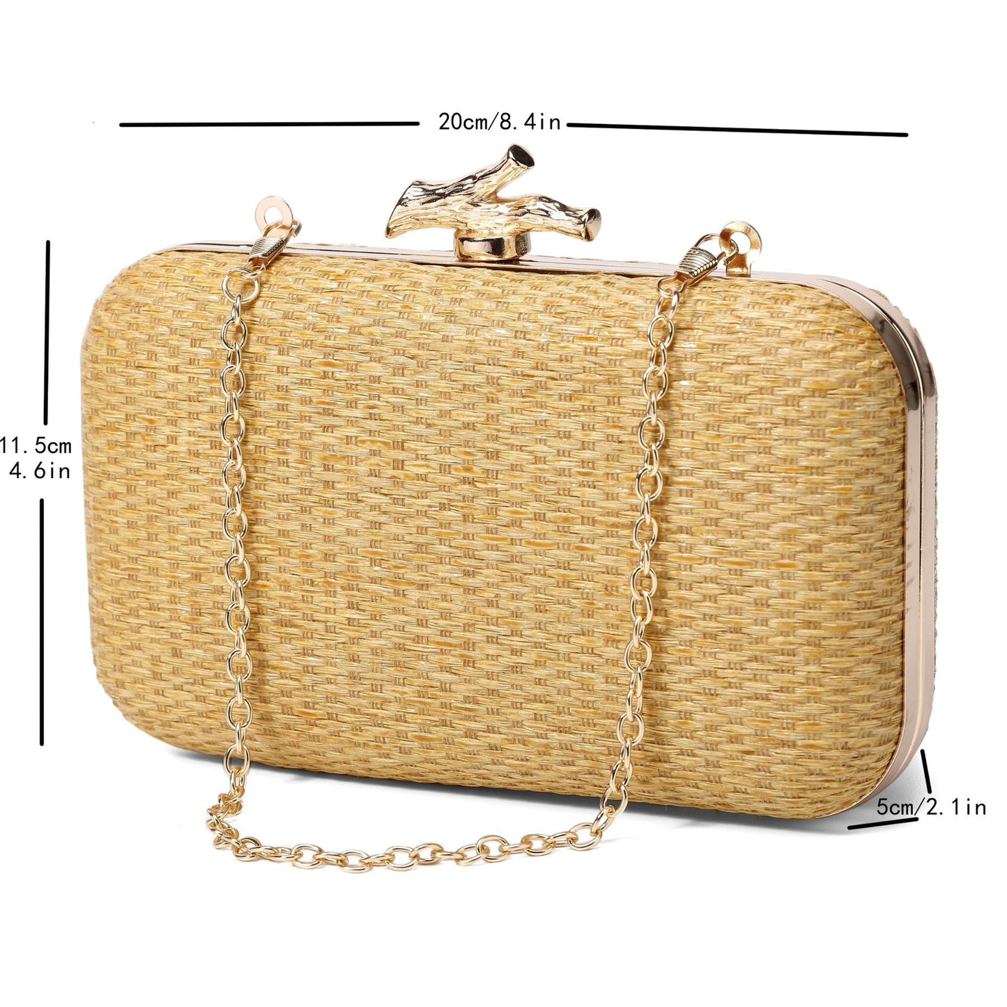 Simple Elegance Retro Straw Box Bag