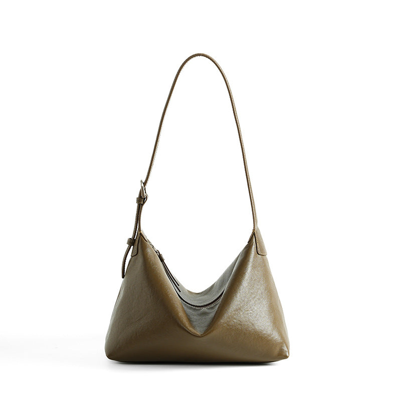 Retro First-Layer Vegetable-Tanned Leather Casual Shoulder Underarm Bag
