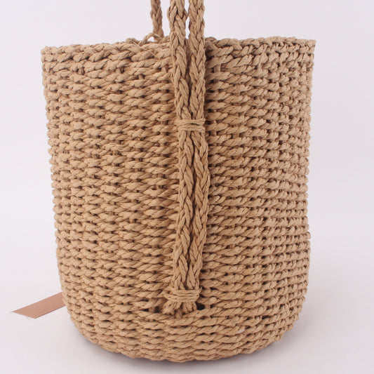 One-shoulder Hand-carried Cross-body Bucket Woven Bag