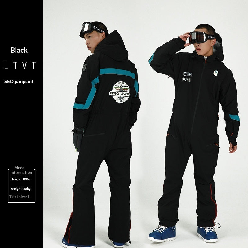 Single-board One-piece Ski Suit For Winterwindproof And Waterproof