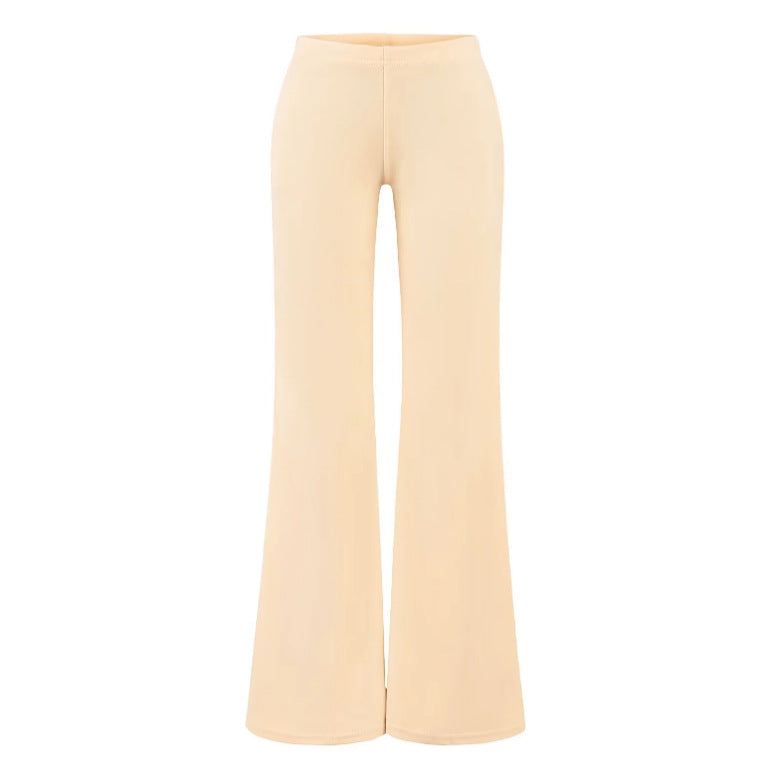 Sleeveless Long-Sleeve Draped Knit Flare Pants Set
