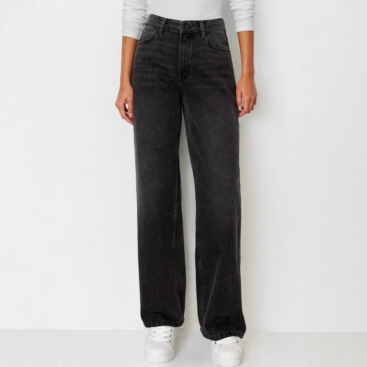 European And American Style Women Jeans Fashion Simple Straight Loose