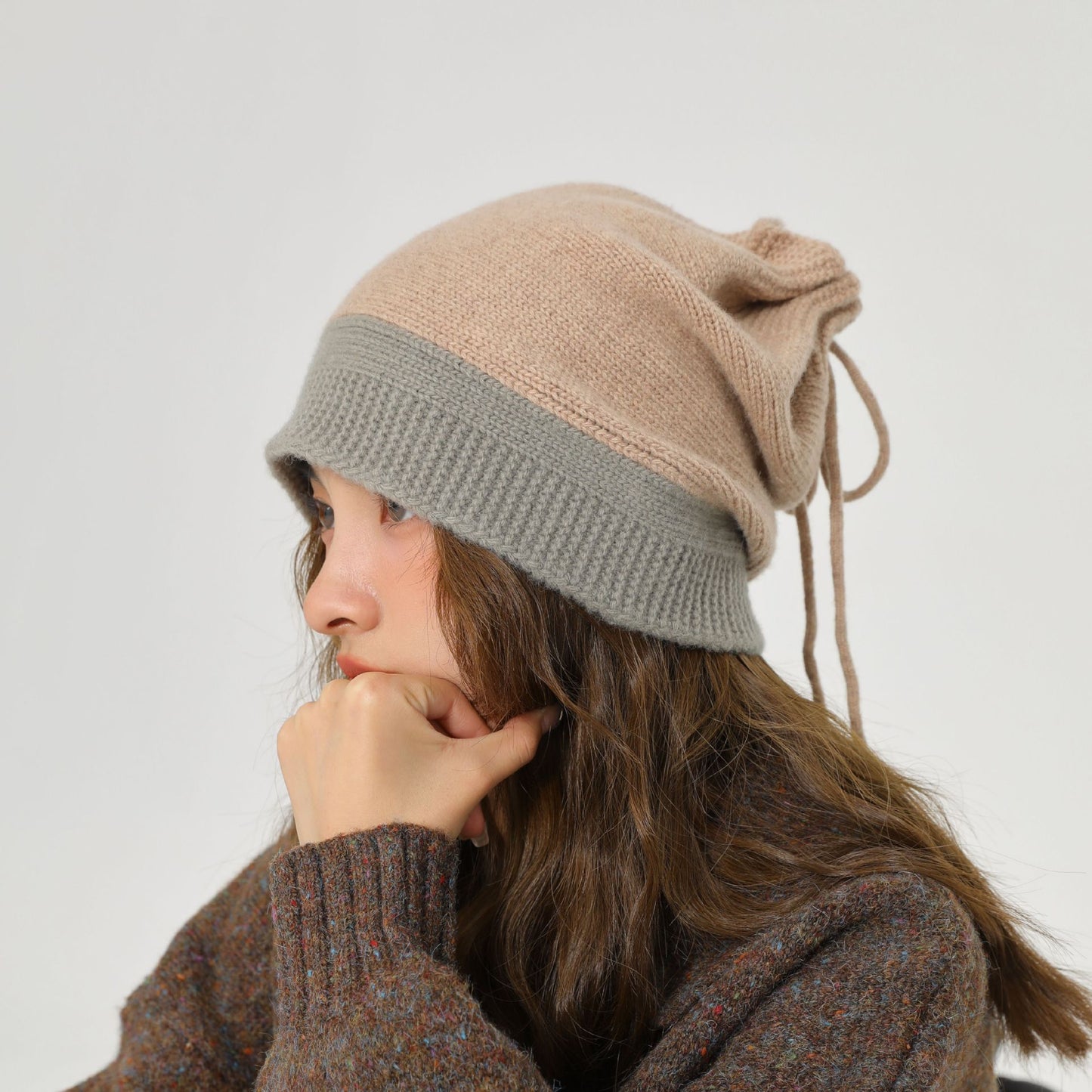Collar Dual-use Wool Knitted Pile Hat