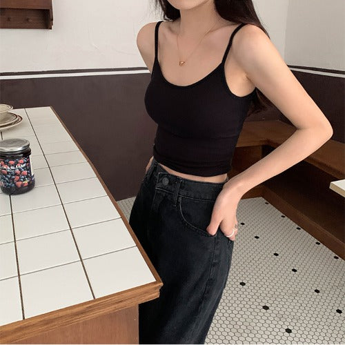 Summer All-match Slim Sling Sleeveless Outer Top