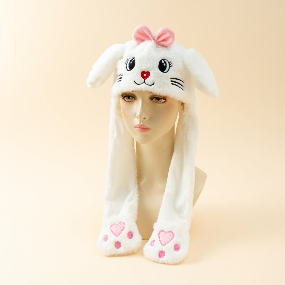 Autumn And Winter Cute Animal Plush Moving Ear Hat