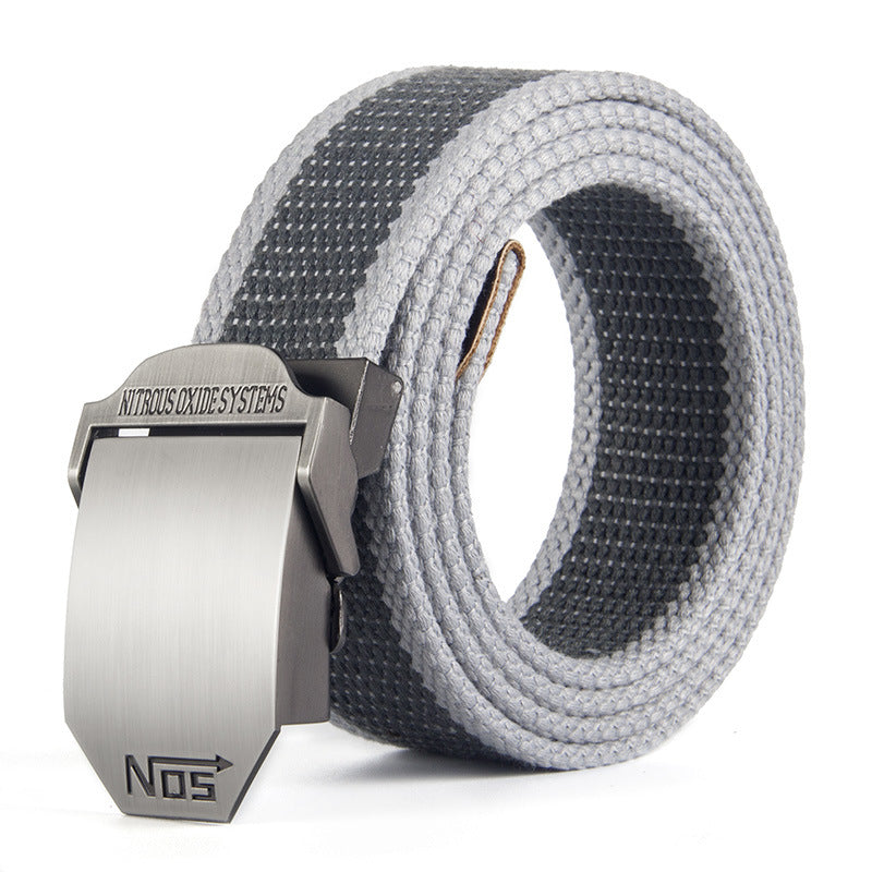 Thickened Outdoor Canvas Men's Leather  Casual Belt