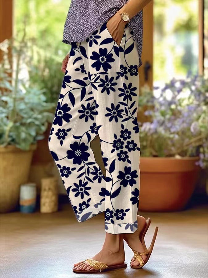 3D Digital Printing High Waist Drawstring Baggy Pants Women