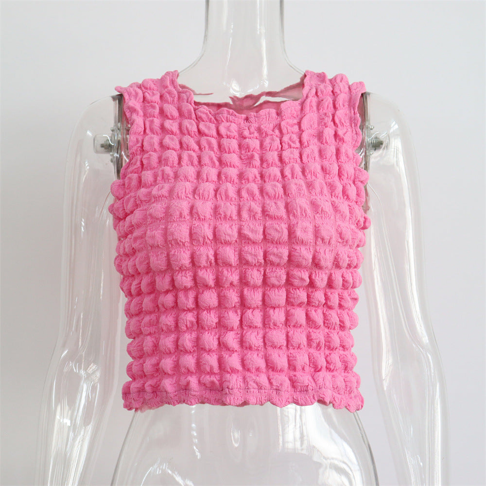 Women's Round Neck Sweet Temperament Slim Vest