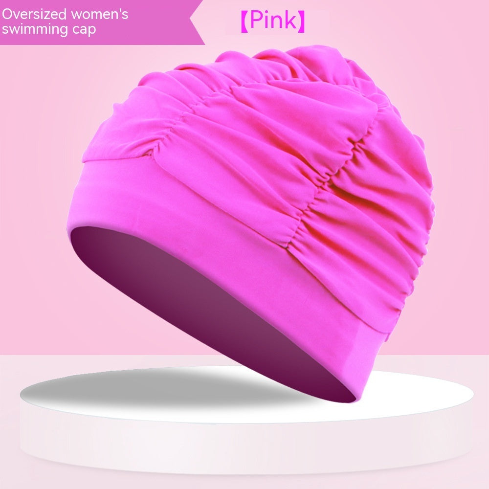 Women's Swimming Cap Pleated Plus-sized