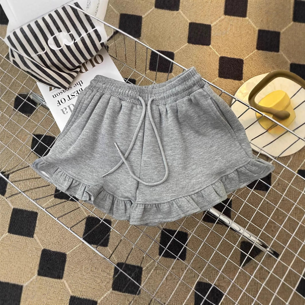 Real-shot Ruffled-edge Designer-style Niche Sporty Casual Shorts