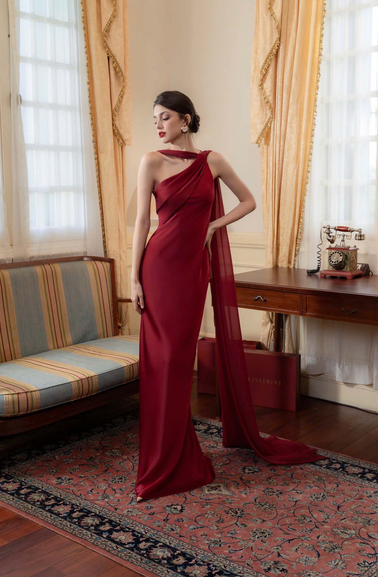 Fishtail Banquet Bodycon Slimming Elegant Ladies One-Shoulder Dress For Social Events