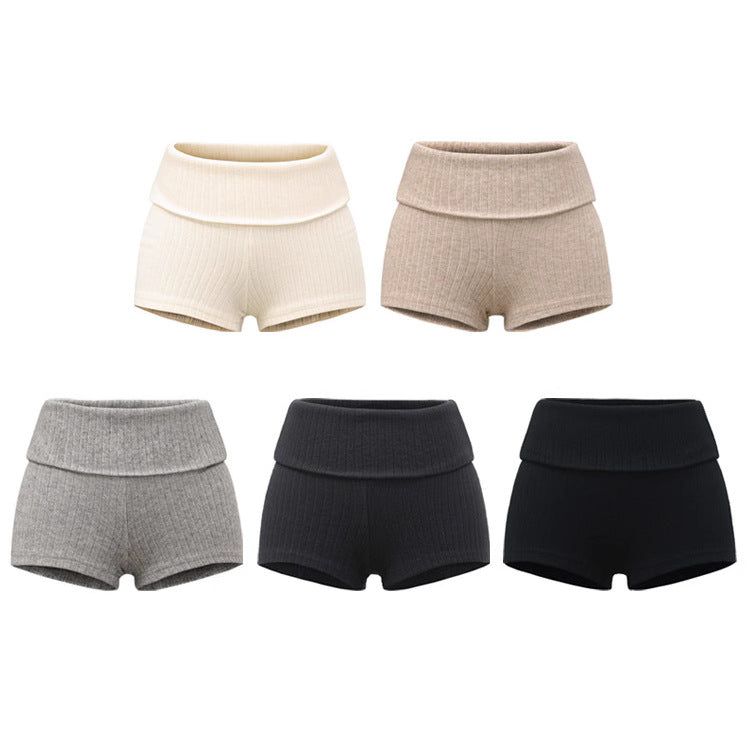 Sweet And Versatile Knitted Waistband Shorts