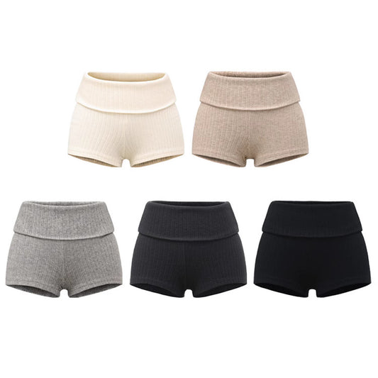 Sweet And Versatile Knitted Waistband Shorts