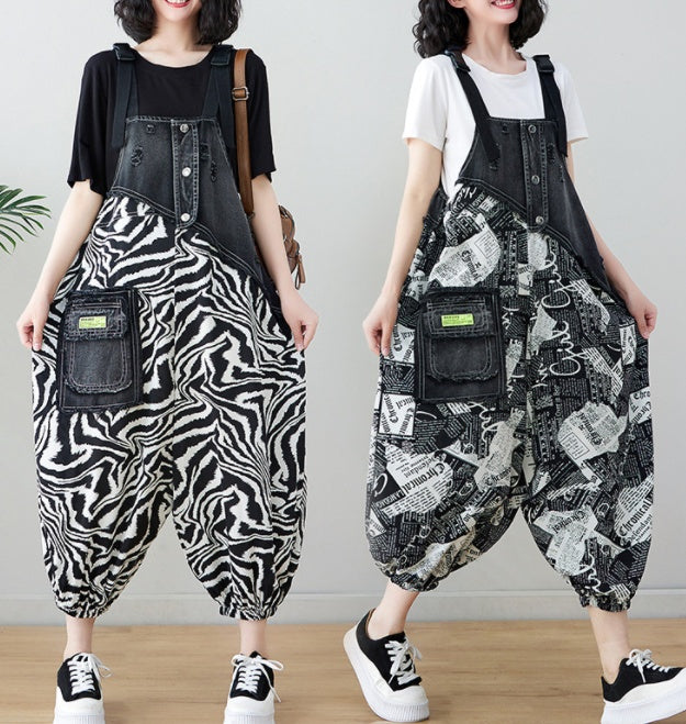 Vintage Suspender Jumpsuit And Leggings