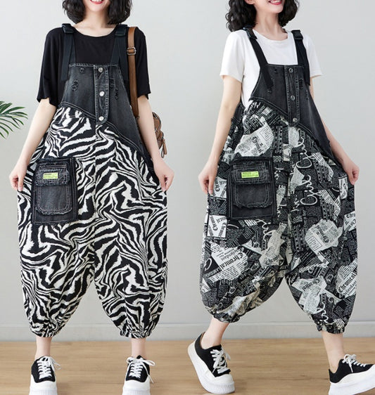 Vintage Suspender Jumpsuit And Leggings
