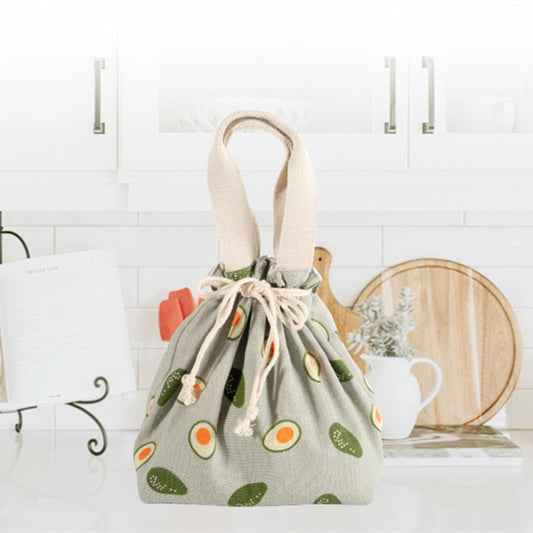 Cute Cartoon Drawstring Lunch Box Bag