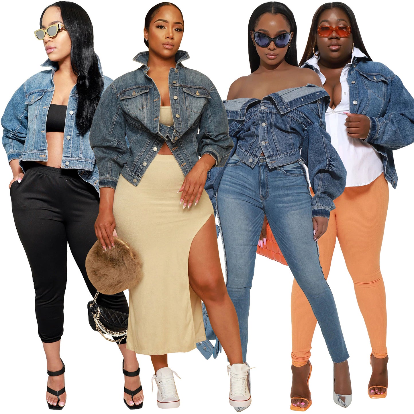 Y2g Style Irregular Two-way Wear Denim Coat