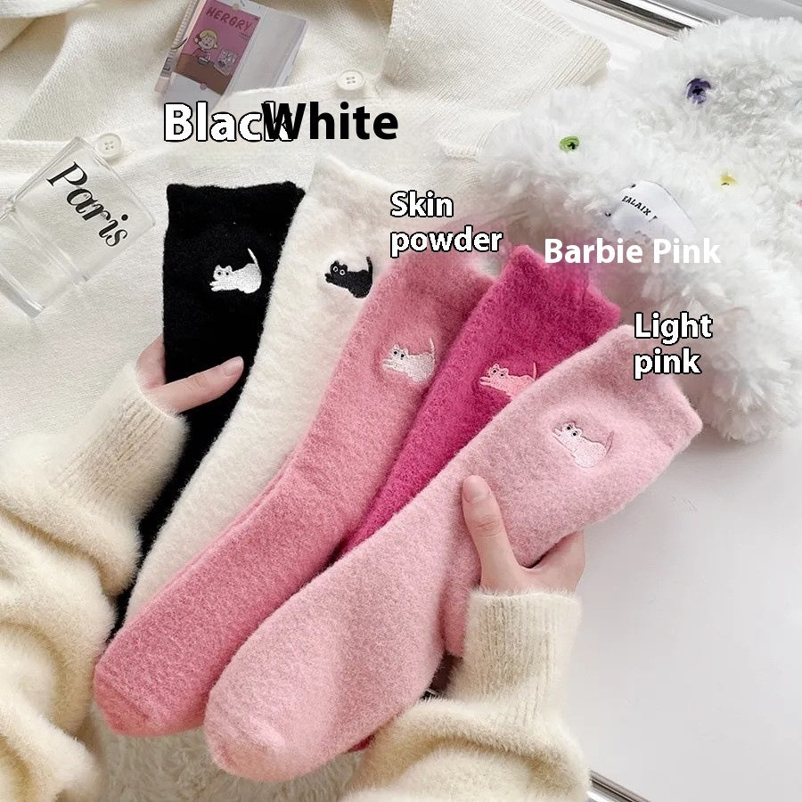 Women's Thick Thickened Plus Velvet Warm Mid-calf Length Socks