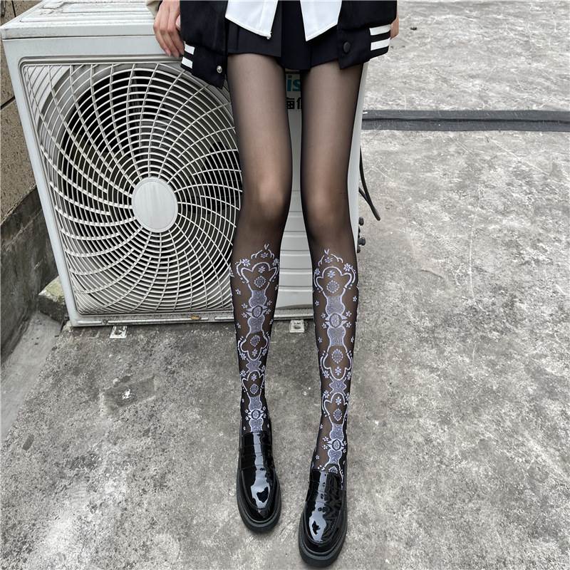 Elegant Hollow Out Flower Pantyhose   15D
