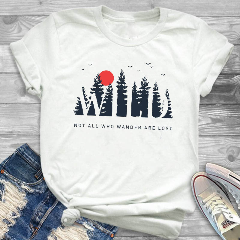 Women's Personalized Letter Printed T-shirt