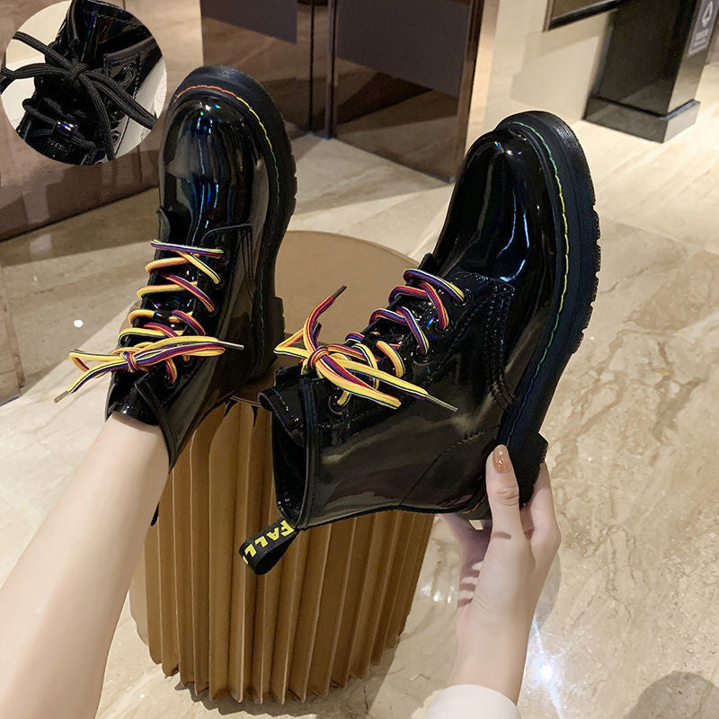 Martin Female Tide Ins Cool Wild British Style Spring And Autumn Single Boots  Thin Locomotive Boots