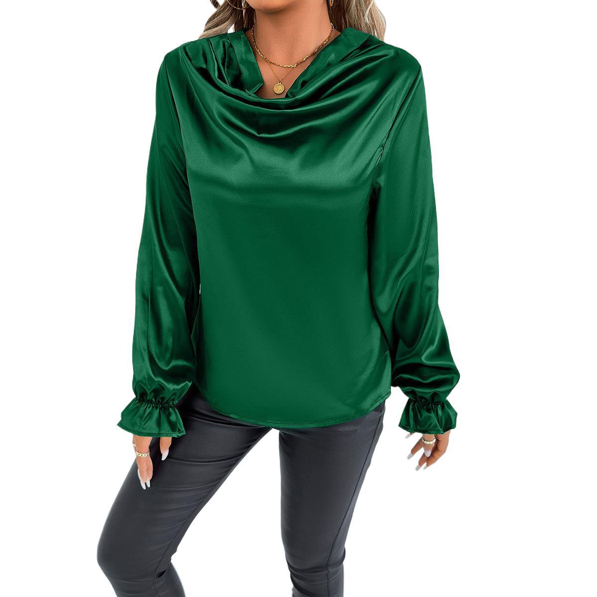 Summer Satin Shirt Women's Regular Sleeve