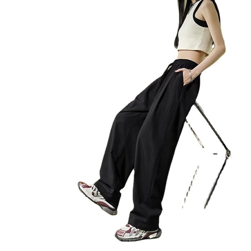 Quick-drying Ice Silk Wide-leg Retro Sports Casual Pants