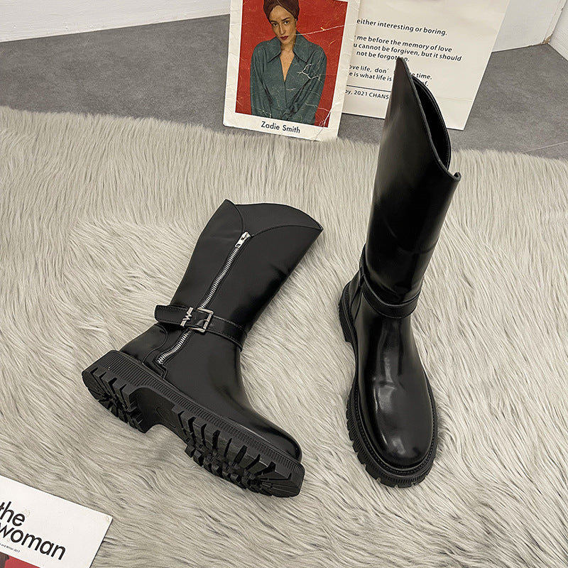Fashion Ladies Thick-heel Non-slip High-top Knight Boots