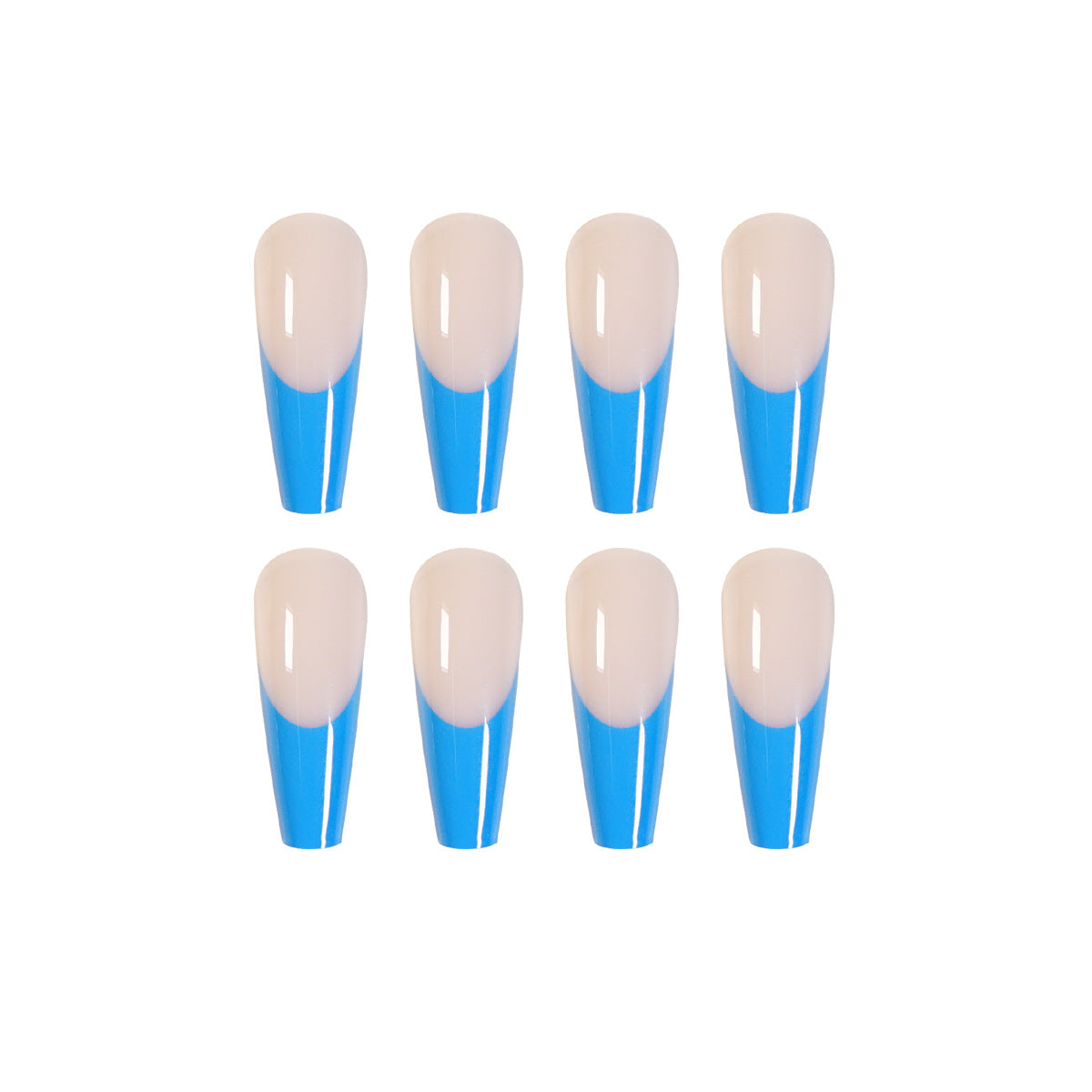 Long Ballet Blue French Dress Manicure