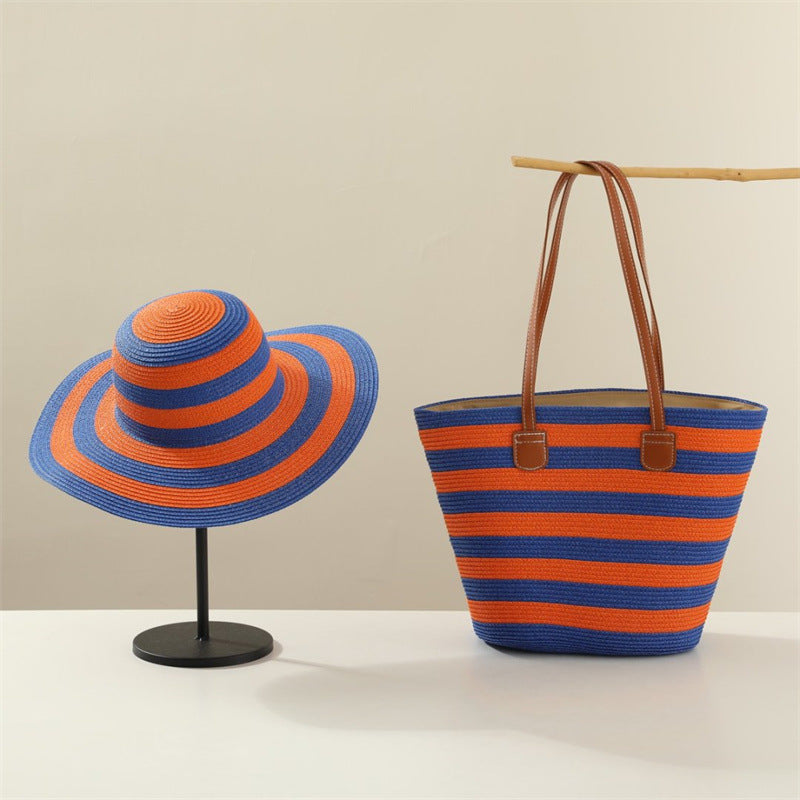 Beach Sun Hat Large Capacity Shoulder Bag Hat Suit